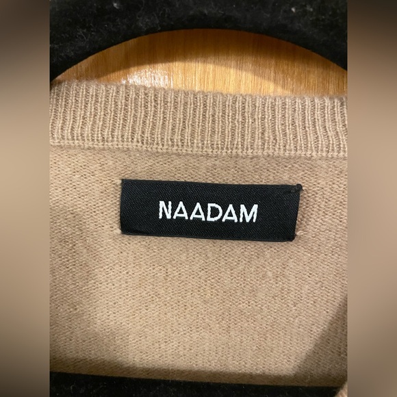 NAADAM Cashmere V-Neck Pullover Sweater in Camel - Picture 8 of 9